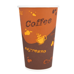 Wholesale 16oz Paper Hot Cups - Coffee (90mm) - 1,000 ct