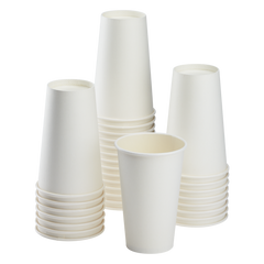 Wholesale 16oz Paper Hot Cups - White (90mm) - 1,000 ct