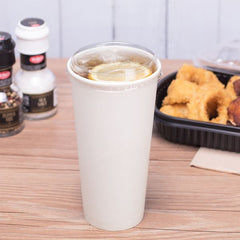 Wholesale 12-22 oz Plastic Strawless Sipper Lid for Paper Cold Cup - 1000 ct