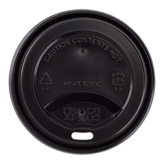 Wholesale 8 oz Paper Hot Cup Sipper Dome Lid Black - 1,000 ct