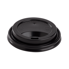 Wholesale 8 oz Paper Hot Cup Sipper Dome Lid Black - 1,000 ct