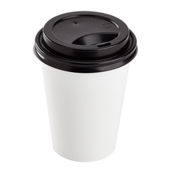 Wholesale 8 oz Paper Hot Cup Sipper Dome Lid Black - 1,000 ct