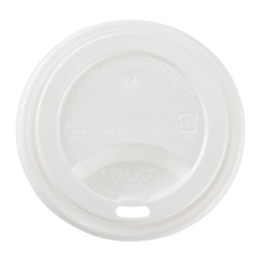Wholesale PP Sipper Dome Lid for 8 oz Paper Hot Cup White - 1,000 ct