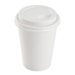 Wholesale PP Sipper Dome Lid for 8 oz Paper Hot Cup White - 1,000 ct
