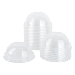 Wholesale 90mm PET Plastic Dome Lids - No Hole - 1,000 ct