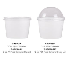 Wholesale 12 oz Solid White Ice Cream Paper Cups (100mm) - 1,000 ct