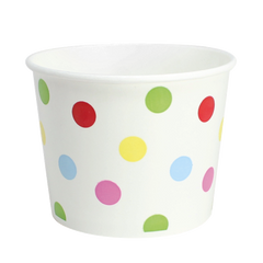 Wholesale 16 oz Multicolor Polka Dot Ice Cream Paper Cups - 1000ct