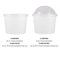 16 oz Solid White Ice Cream Paper Cups - 1000ct