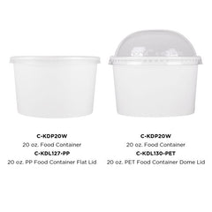Wholesale 20 oz Solid White Ice Cream Paper Cups (127mm) - 600 ct