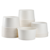 Wholesale 24 oz Solid White Ice Cream Paper Cups (142mm) - 600 ct