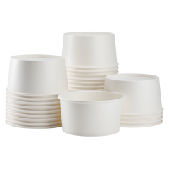 Wholesale 24 oz Solid White Ice Cream Paper Cups (142mm) - 600 ct