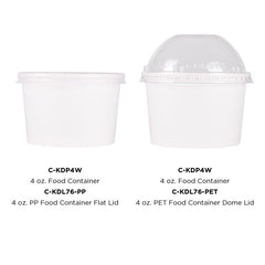 Wholesale 4 oz Solid White Ice Cream Paper Cups (76mm) - 1,000 ct