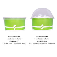Wholesale 5 oz Green Ice Cream Paper Cups (87mm) - 1,000 ct