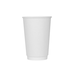 Wholesale 16oz Insulated Paper Hot Cups - White (90mm) - 500 ct