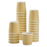 Wholesale 4oz Ripple Paper Hot Cups - Kraft (62mm) - 1000 ct