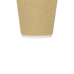 Wholesale 10oz Ripple Paper Hot Cups - Kraft (90mm) - 500 ct