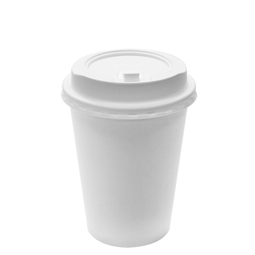 Wholesale 12oz White Paper Hot Cups And White Enclosure Lids 90mm