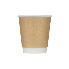 Wholesale 10oz Wrapped Insulated Paper Hot Cups - Kraft (90mm) - 500 ct