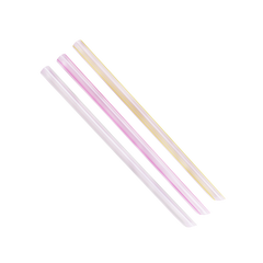 Wholesale 9'' Boba Straws (10mm) Unwrapped - Mixed Striped Colors - 1,600 ct