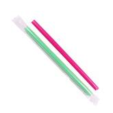 Wholesale 9'' Boba Straws (10mm) Poly Wrapped - Mixed Colors - 1,600 ct
