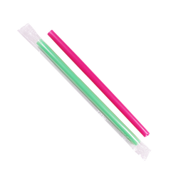 Wholesale 9'' Boba Straws (10mm) Poly Wrapped - Mixed Colors - 1,600 ct