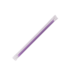 Wholesale 7.75'' Giant Straws (8mm) Poly Wrapped - Purple - 5,000 ct