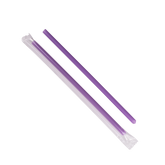 Wholesale 7.75'' Giant Straws (8mm) Poly Wrapped - Purple - 5,000 ct