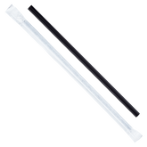 Wholesale 9'' Giant Straws (8mm) Paper Wrapped - Black - 2,500 ct