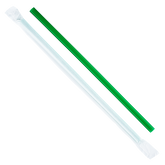 Wholesale 9'' Giant Straws (8mm) Paper Wrapped - Green - 2,500 ct