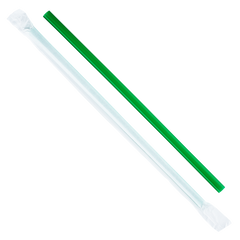 Wholesale 9'' Giant Straws (8mm) Paper Wrapped - Green - 2,500 ct