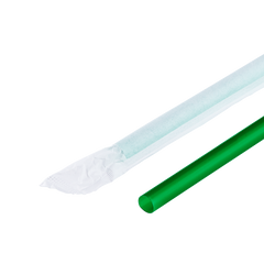 Wholesale 9'' Giant Straws (8mm) Paper Wrapped - Green - 2,500 ct