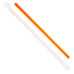 Wholesale 9'' Giant Straws (8mm) Paper Wrapped - Orange - 2,500 ct