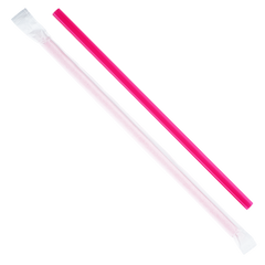 Wholesale 9'' Giant Straws 8mm Paper Wrapped - Pink - 2,500 ct