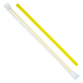 Wholesale 9'' Giant Straws (8mm) Paper Wrapped - Yellow - 2,500 ct