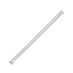 Wholesale 7.75'' Flexible Jumbo Straws (5mm) Paper Wrapped - Clear - 10,000 ct
