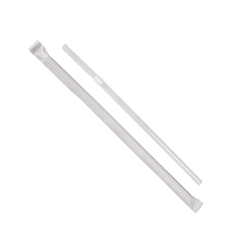 Wholesale 7.75'' Flexible Jumbo Straws (5mm) Paper Wrapped - Clear - 10,000 ct
