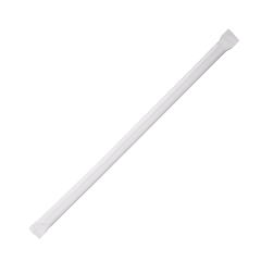 Wholesale 7.75'' Jumbo Straws (5mm) Paper Wrapped - Clear - 2,000 ct