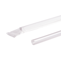 Wholesale 7.75'' Jumbo Straws (5mm) Paper Wrapped - Clear - 2,000 ct