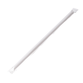 Wholesale 8.75" Jumbo Straws 5mm Paper Wrapped - Clear - 2,000 ct