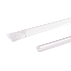 Wholesale 8.75" Jumbo Straws 5mm Paper Wrapped - Clear - 2,000 ct