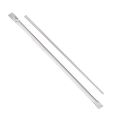 Wholesale 10.25'' Jumbo Straws (5mm) Paper Wrapped - Clear - 2,000 ct