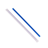 Wholesale 9'' Giant Straws (8mm) Paper Wrapped - Blue - 1,200 ct