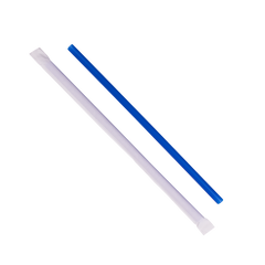 Wholesale 9'' Giant Straws (8mm) Paper Wrapped - Blue - 1,200 ct