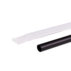 Wholesale 10.25'' Giant Straws (8mm) Paper Wrapped - Black - 1,200 ct