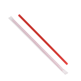 Wholesale 10.25'' Straws (8mm) Paper Wrapped - Red - 1,200 ct