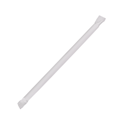 Wholesale 7.75'' Giant Straws (8mm) Paper Wrapped - Clear - 7,500 ct