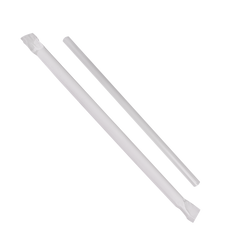 Wholesale 7.75'' Giant Straws (8mm) Paper Wrapped - Clear - 7,500 ct