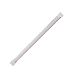 Wholesale 7.75'' Giant Straws (8mm) Paper Wrapped - Red - 7,500 ct