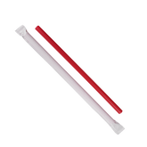 Wholesale 7.75'' Giant Straws (8mm) Paper Wrapped - Red - 7,500 ct