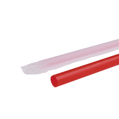 Wholesale 7.75'' Giant Straws (8mm) Paper Wrapped - Red - 7,500 ct